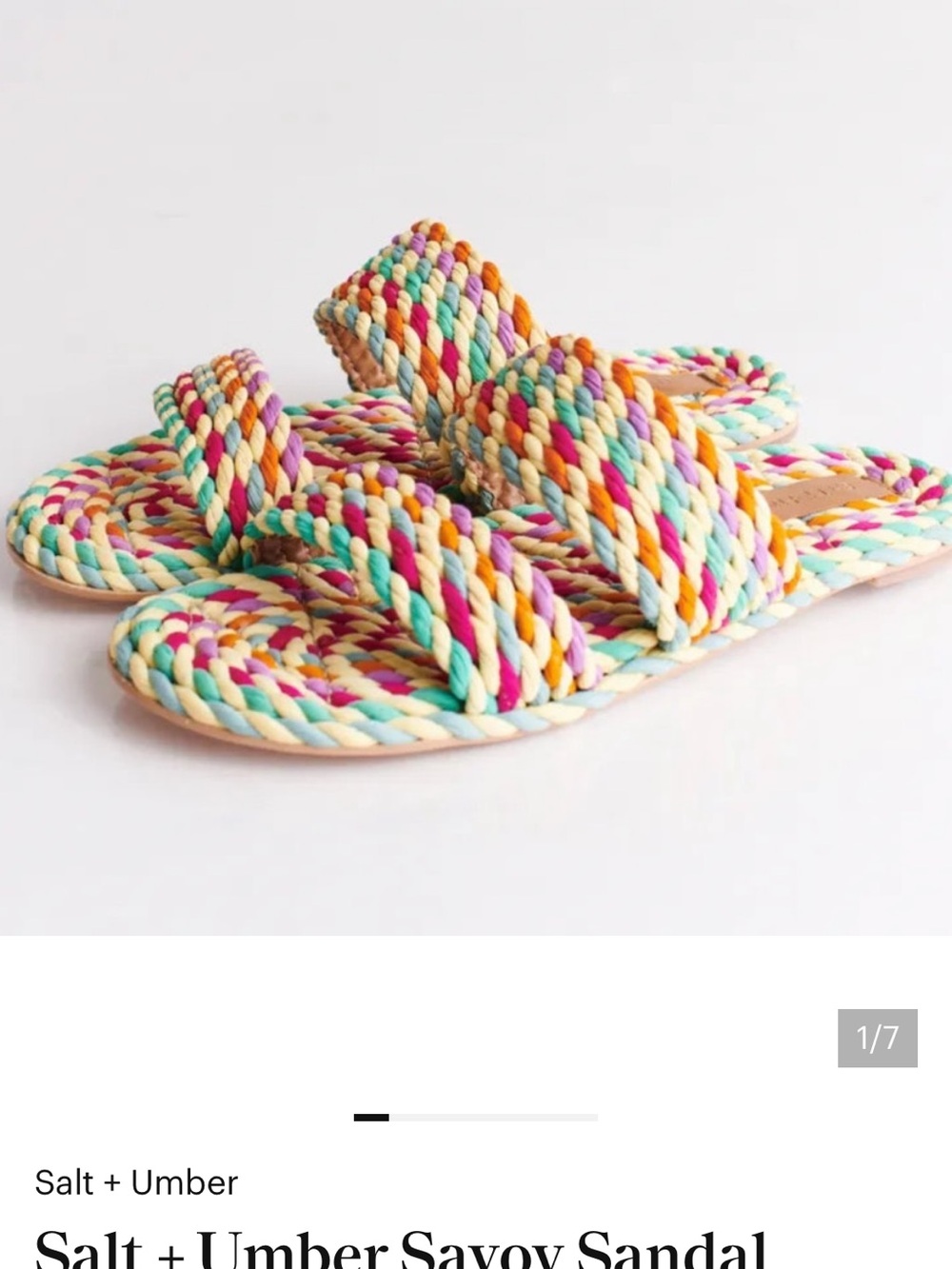 Salt + Umber Multicolor Braided Rope Slide Sandals